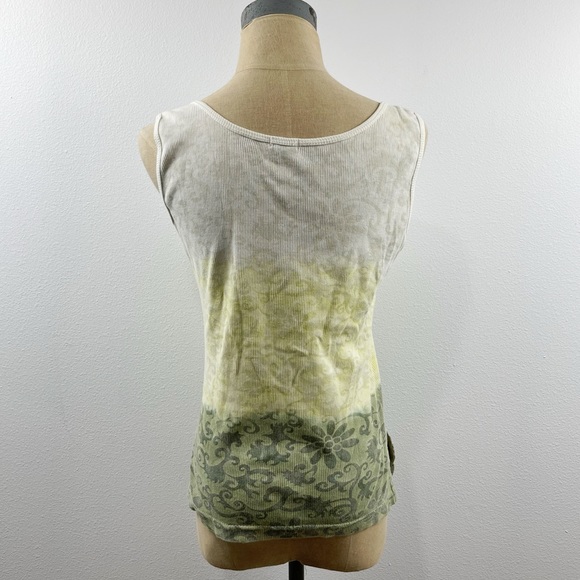 Language Tank Top Vintage Distressed Rhinestone Size Medium - Picture 2 of 5